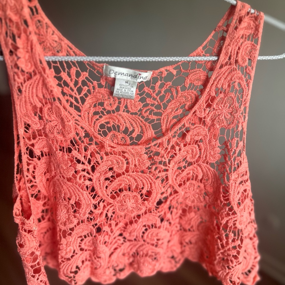 Coral Lace Women's Top